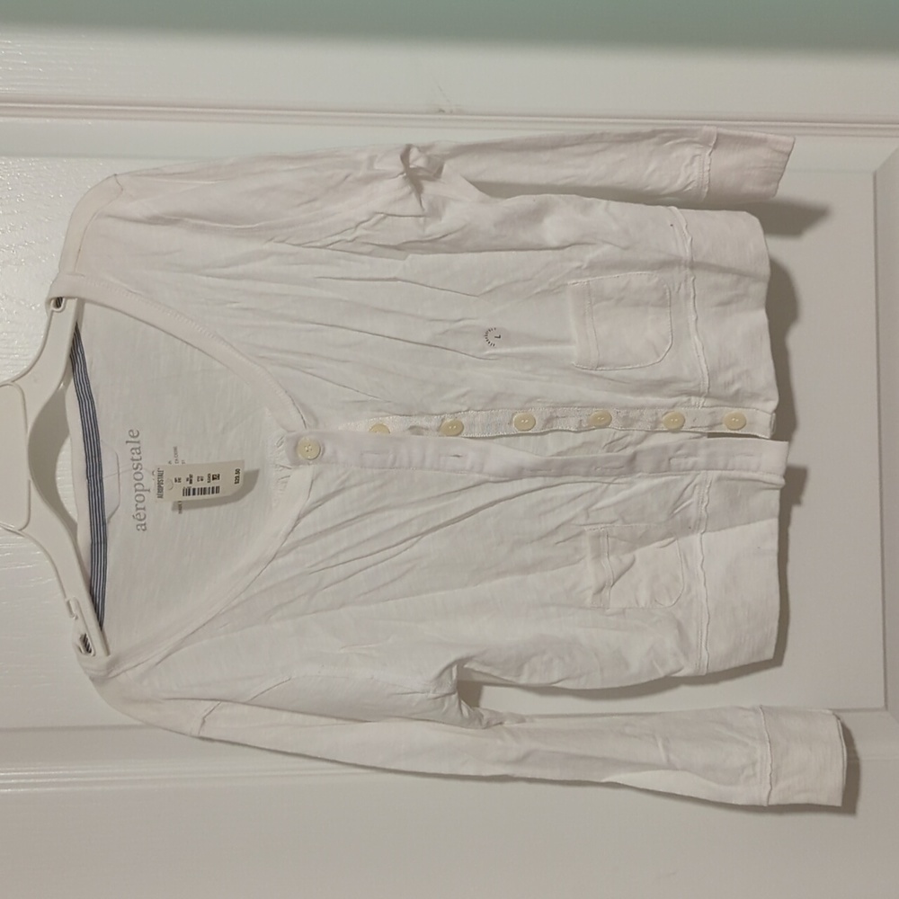 Aeropostale White Light Cardigan